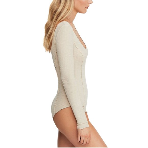 SOLD - Free People Nikita Scoop Ruffled Bodysuit S - Picture 2 of 4